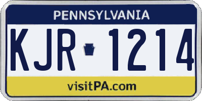 PA license plate KJR1214