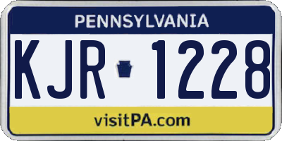 PA license plate KJR1228