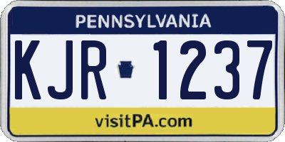PA license plate KJR1237