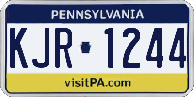 PA license plate KJR1244