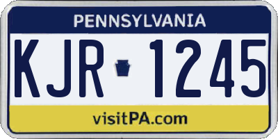 PA license plate KJR1245
