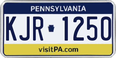 PA license plate KJR1250