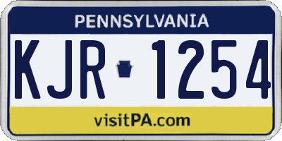 PA license plate KJR1254