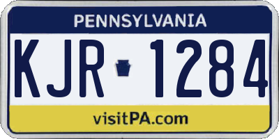 PA license plate KJR1284