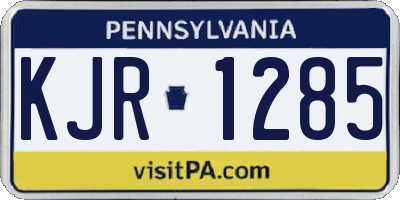 PA license plate KJR1285
