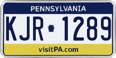 PA license plate KJR1289