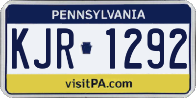 PA license plate KJR1292