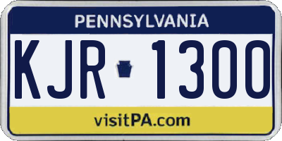 PA license plate KJR1300