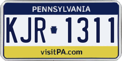 PA license plate KJR1311