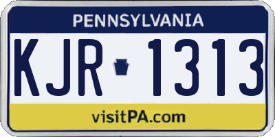 PA license plate KJR1313