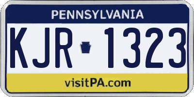 PA license plate KJR1323