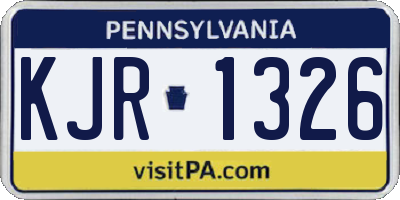 PA license plate KJR1326