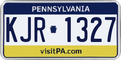PA license plate KJR1327