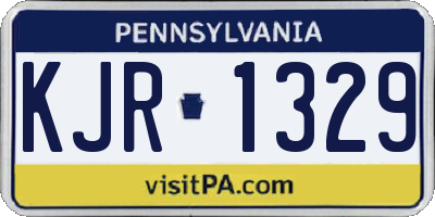 PA license plate KJR1329
