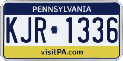 PA license plate KJR1336