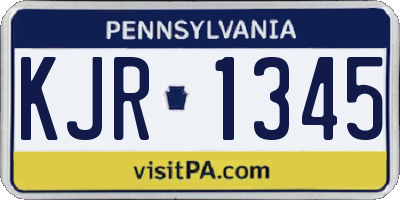 PA license plate KJR1345