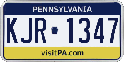 PA license plate KJR1347