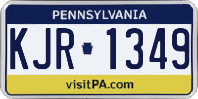 PA license plate KJR1349