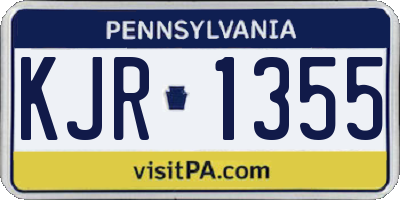 PA license plate KJR1355