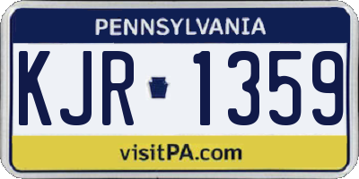 PA license plate KJR1359