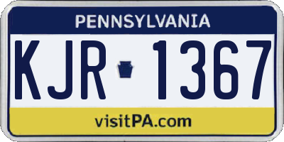 PA license plate KJR1367