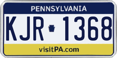 PA license plate KJR1368
