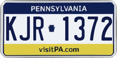 PA license plate KJR1372