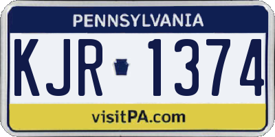 PA license plate KJR1374