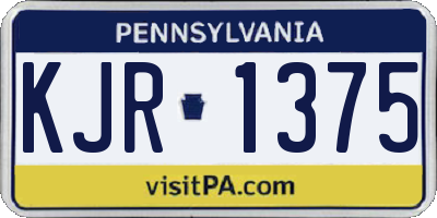 PA license plate KJR1375