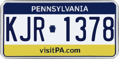 PA license plate KJR1378