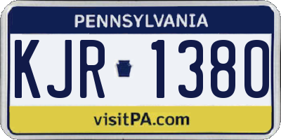 PA license plate KJR1380