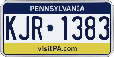 PA license plate KJR1383