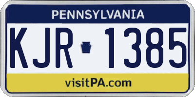 PA license plate KJR1385