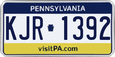 PA license plate KJR1392