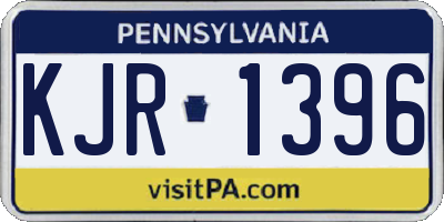 PA license plate KJR1396