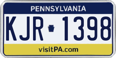 PA license plate KJR1398