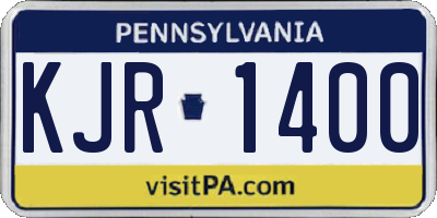 PA license plate KJR1400