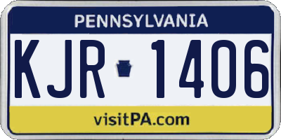 PA license plate KJR1406