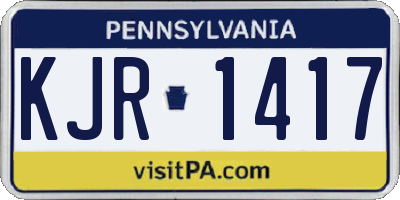 PA license plate KJR1417