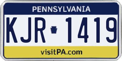 PA license plate KJR1419