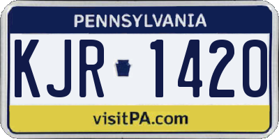 PA license plate KJR1420