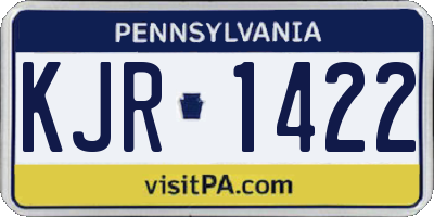 PA license plate KJR1422