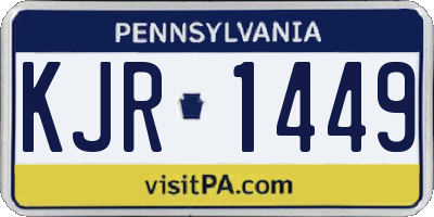 PA license plate KJR1449