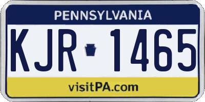 PA license plate KJR1465