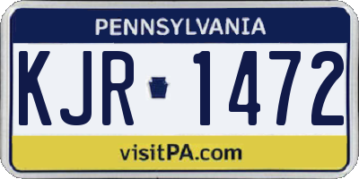 PA license plate KJR1472