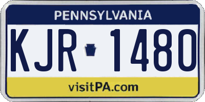 PA license plate KJR1480