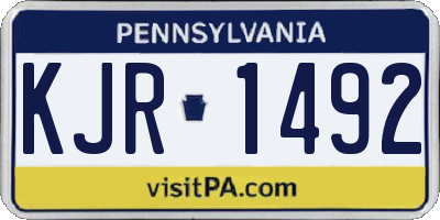 PA license plate KJR1492