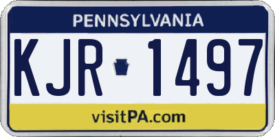 PA license plate KJR1497