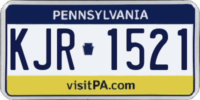 PA license plate KJR1521