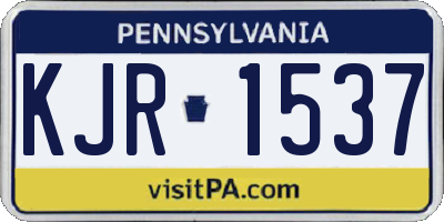 PA license plate KJR1537